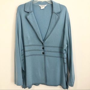 Exclusively Misook Vintage Blue Cardigan Jacket 2x